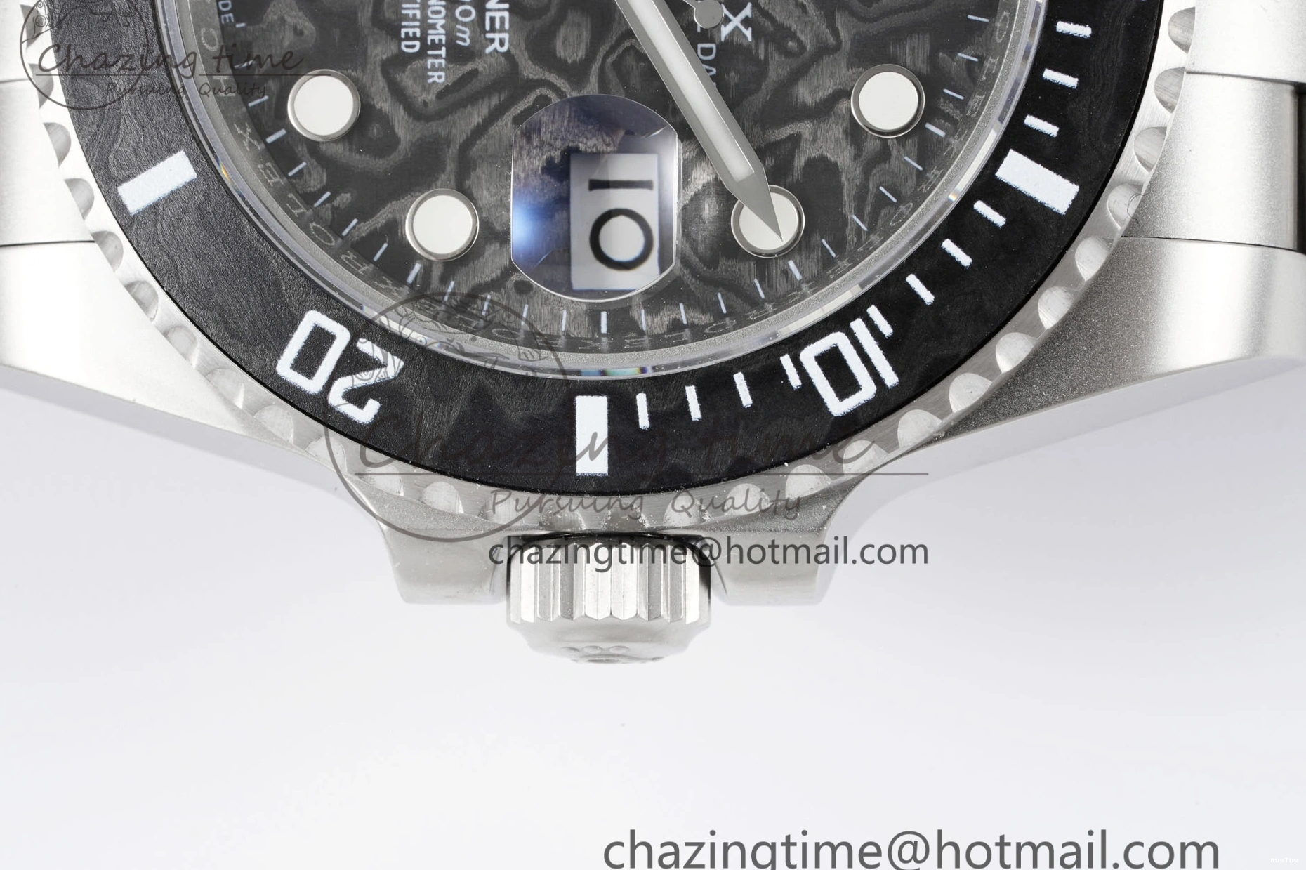 MiroTime 0219 Submariner Sandblasted DIWF Best Edition Carbon Bezel Carbon Dial Dial on SS Bracelet VR ModernLook 2064